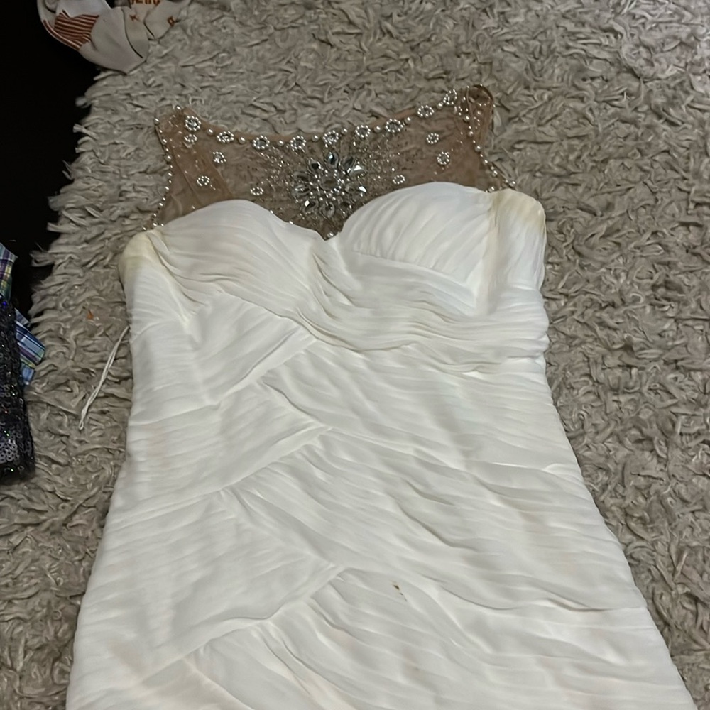 White Mini dress with top embellishments